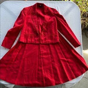 Vintage 80s Ashley Brooke Red Skirt/Jacket Suit - size 7/8